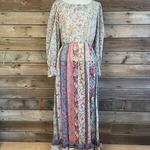 Vintage R&K Originals Floral Maxi Dress Size 12 EUC